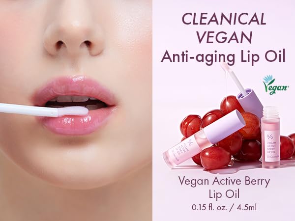 Dr.Ceuracle Vegan Active Berry Lip Oil - Moisturizing Lip Gloss for Dry, Chapped Lips, Long-Lasting Glow (4.5ml / 0.15 fl. oz.)
