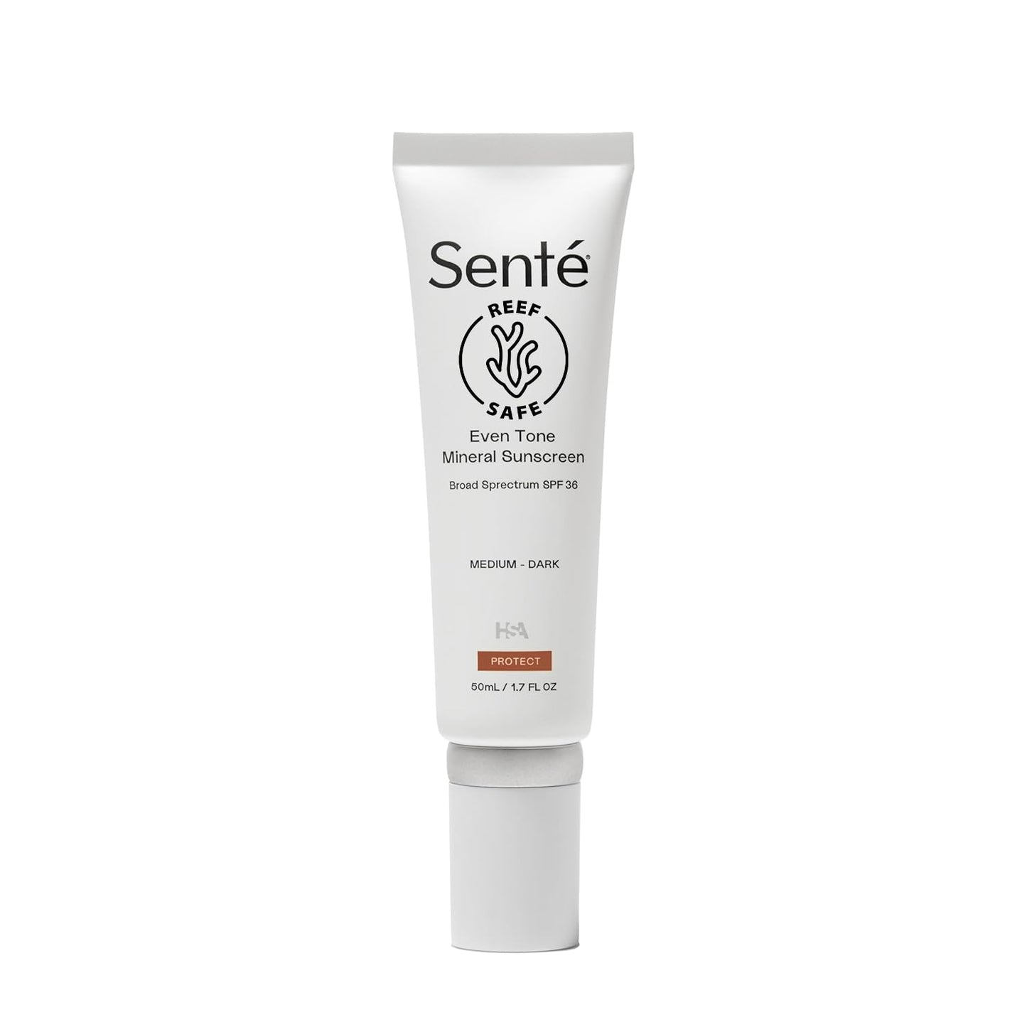Senté Even Tone Mineral Sunscreen Tinted | SPF 36 Medium-Dark | Hydrating, Lightweight Sun Protection Treatment for Redness & Discoloration | UVA/UVB & Blue Light Defense | 1.7 oz