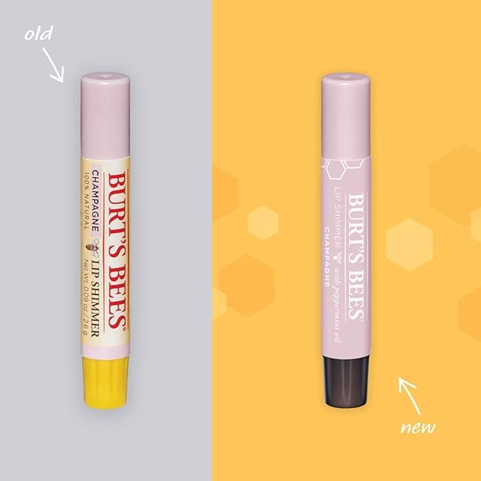 Burt's Bees Lip Shimmer, Champagne 0.09 oz (Pack of 6)
