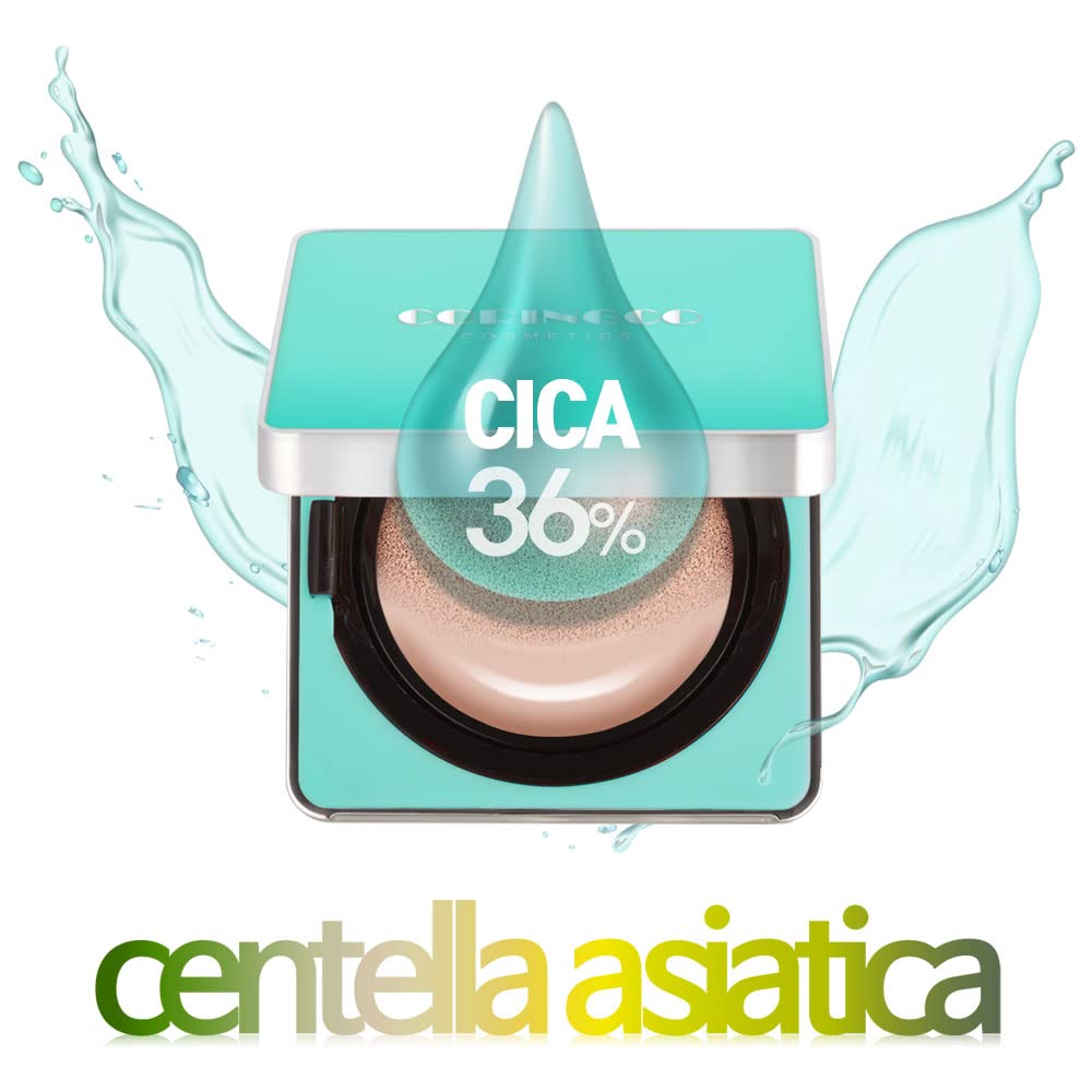 K beauty Makeup Air BB Cushion SPF50+ PA+++ Moisture Cherry Blossom Water Cushion + Refill 0.5floz (Centella Asiatica #21)