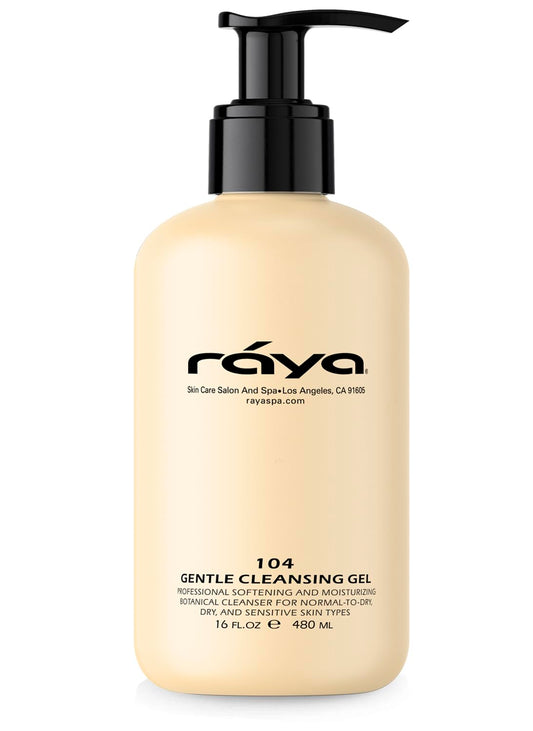 Raya Gentle Facial Cleansing Gel 16 oz (104) | Softening and Moisturizing Botanical Cleanser for Dry and Sensitive Skin| Helps Hydrate Smooth Complexion