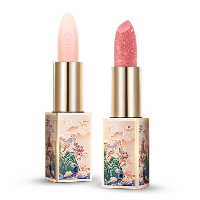 CATKIN Lip Balm Color Tinted Lipstick Ultra Hydrating Lip Deep Moistrurize Chapstick with Vitamin E Nourishing For Cracked & Dry Lips 0.12 oz (2pcs(01+10))