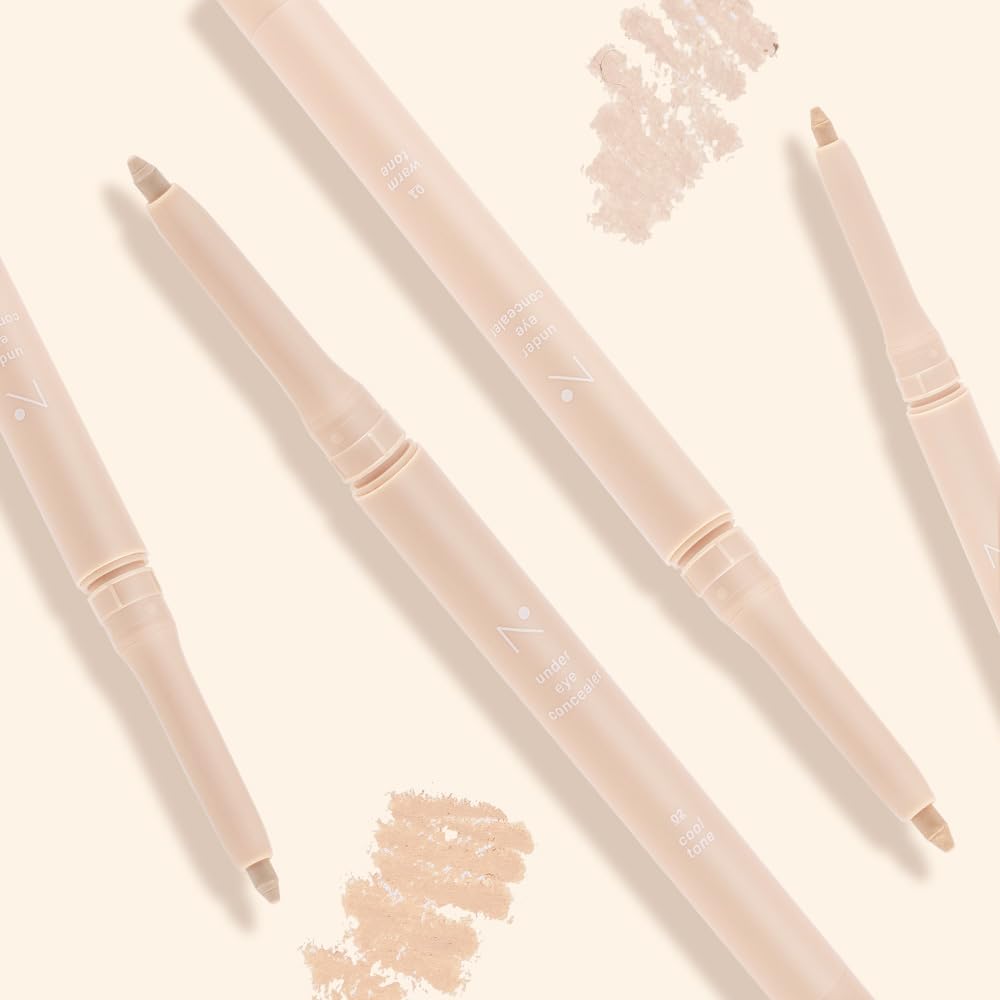 Under Eye Highlighter Pencil (02 cool) | Nobev Highlighter and Concealer with Flawless Coverage | Korean Aegyo Sal Highlighter