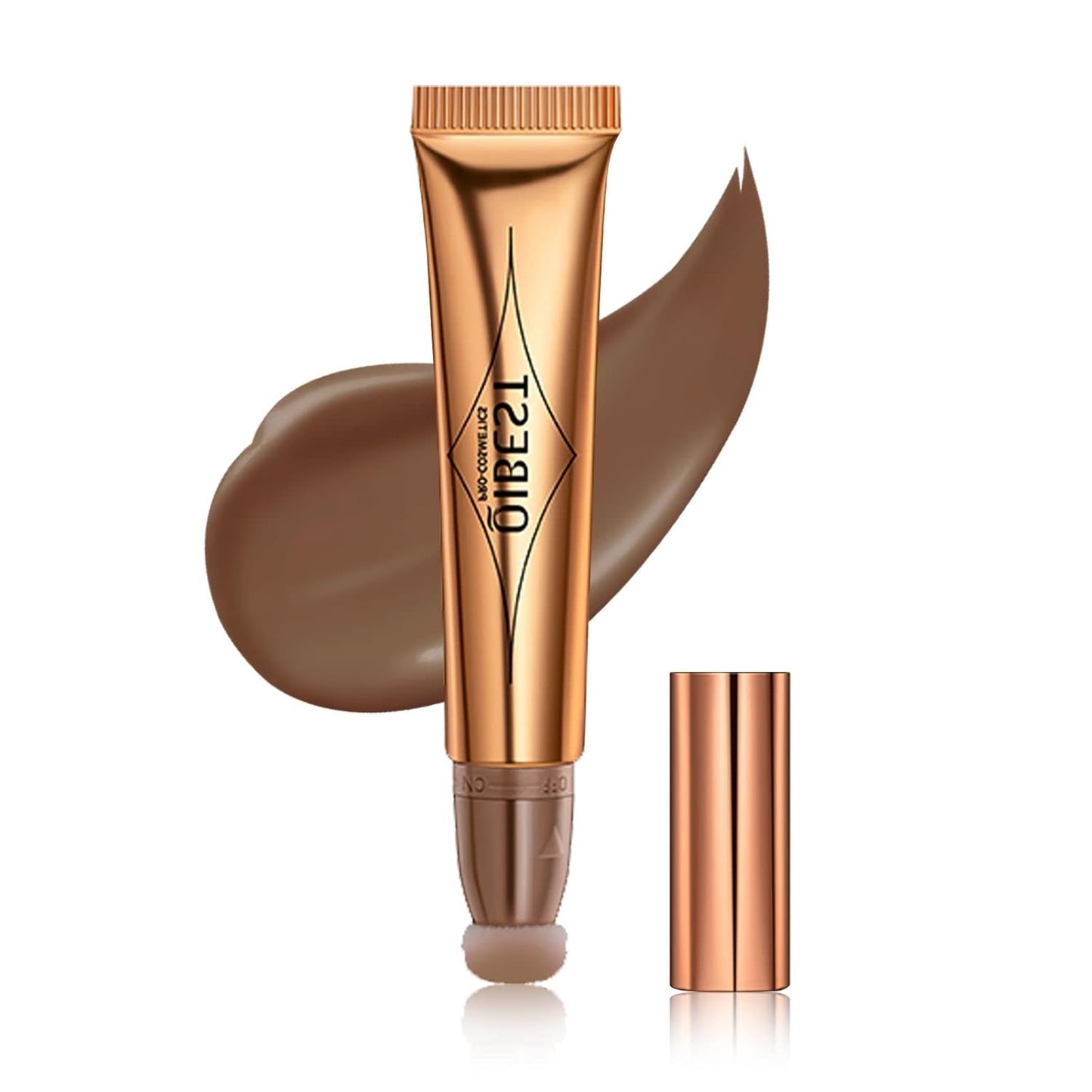 Contour Beauty Wand, Liquid Face Concealer Contouring with Cushion Applicator, Natural Matte Finish, Lightweight Blendable Cream Bronzer Stick Makeup, Cruelty-free(Contour)