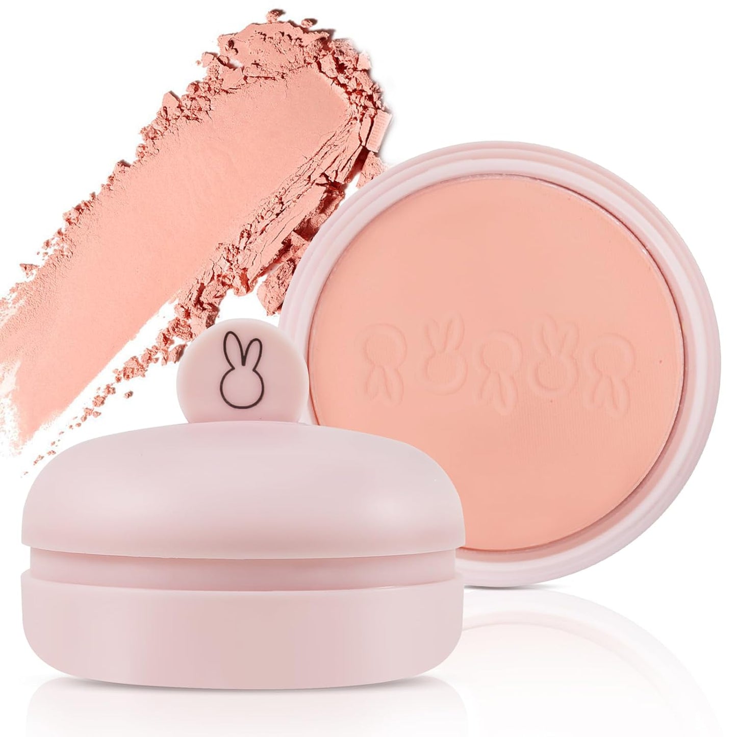 Boobeen Blush Compact for Face, Matte Baked Cream Blush Cheeks Powder Palette Buildable Lightweight Blusher Powder Makeup for a Radiant, Natural Glowing, with Puff