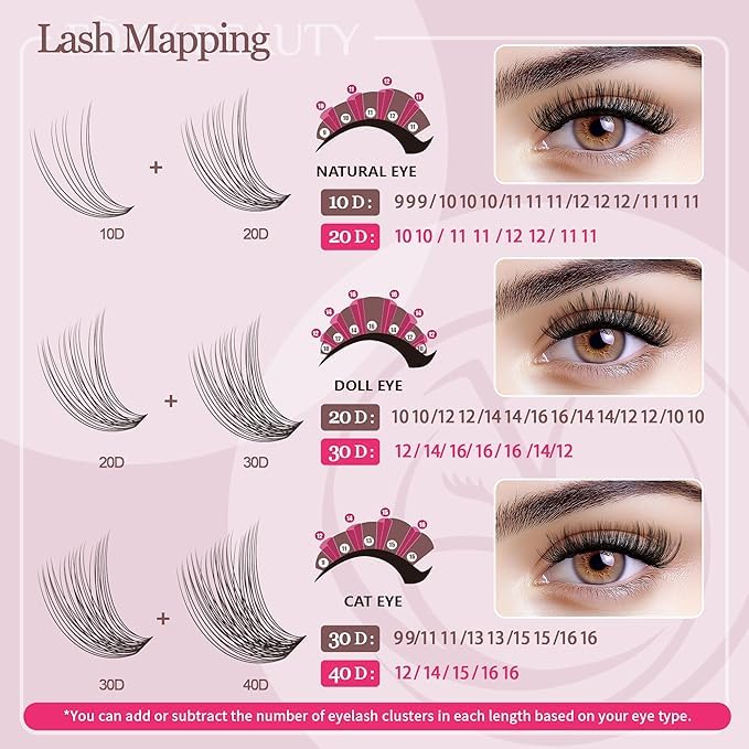Lash Clusters 600PCS Lashes - Wispy Lash Clusters 10D 20D 30D+40D50D60D Individual Lashes Clusters D Curl Lash Extension 8-16MM Eyelash Clusters DIY Cluster Eyelash Extensions for Beginners Eyelashes