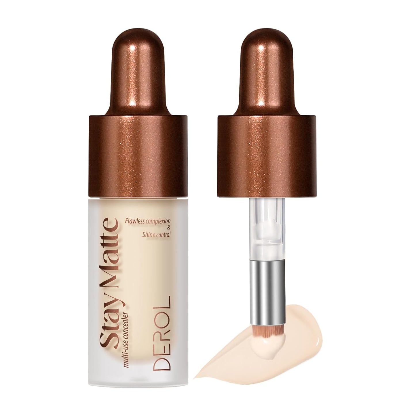 Foundation Makeup,Soft Beige Full Coverage Foundation Makeup(Built-in brush)Vegan & Cruelty-Free-Oil Control Flawless Concealer Cover Facial,Natural Blemish Face Makeup(01#)