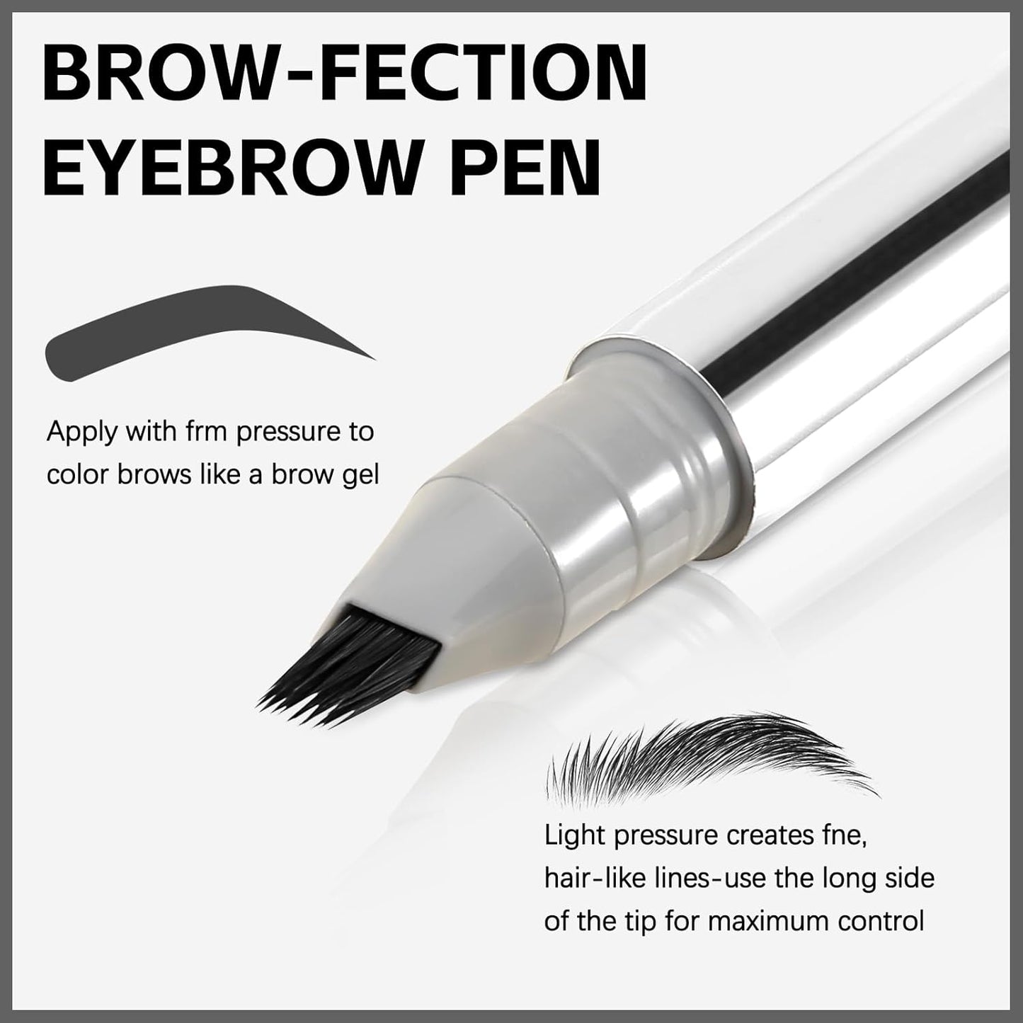 Boobeen 2pcs Brow Fection Eyebrow Pen,Liquid Microblading Eyebrow Pencils for Women,Angled Brush Waterproof Brow Pen for Hair-Like Strokes,Last All-Day,Beginner Friendly