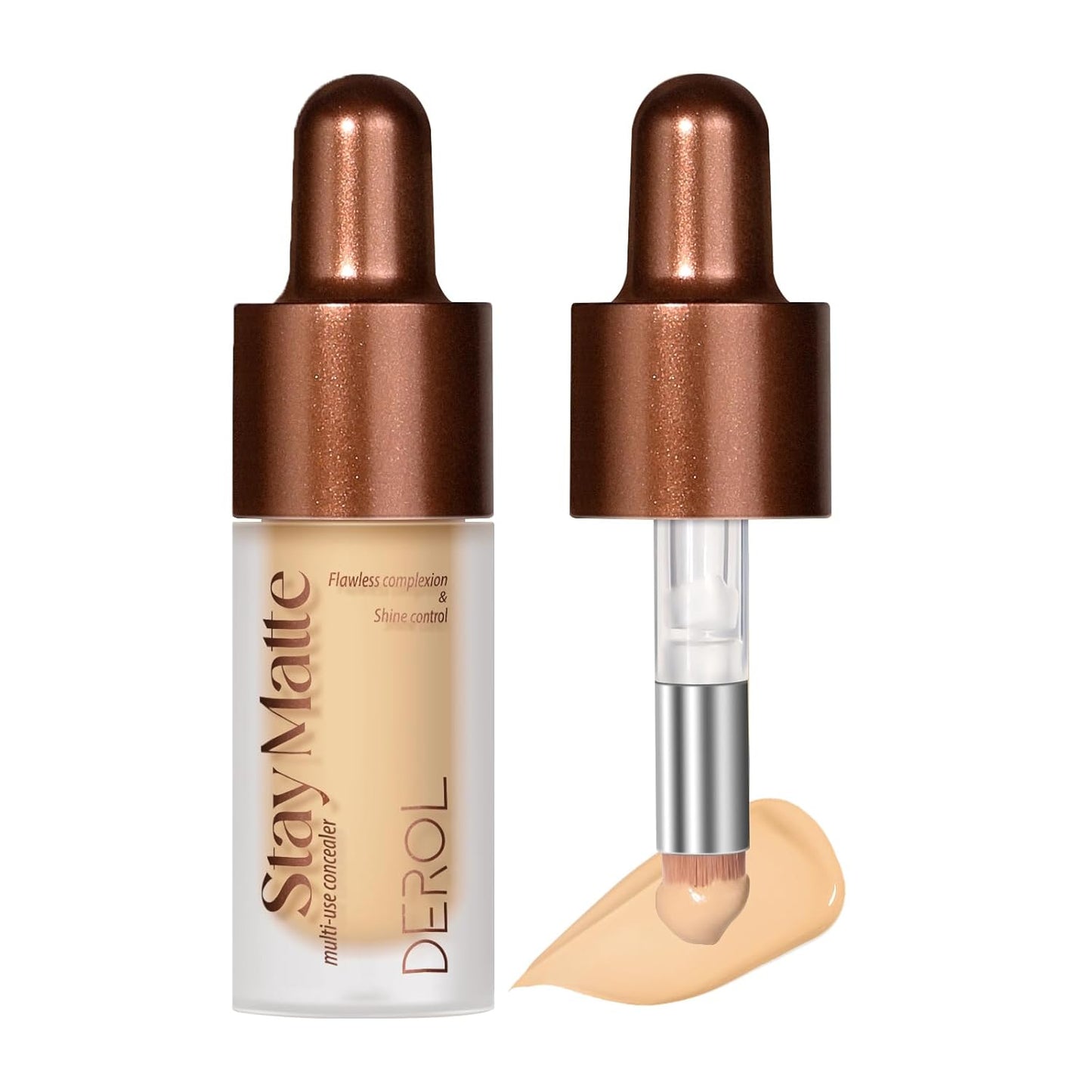 Foundation Makeup,Soft Beige Full Coverage Foundation Makeup(Built-in brush)Vegan & Cruelty-Free-Oil Control Flawless Concealer Cover Facial,Natural Blemish Face Makeup(05#)