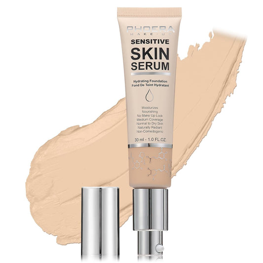 Phoera Foundation Makeup,Flawless Soft Matte Full Coverage with Matte Finish,Hydrating Serum Foundation,Face Makeup for Normal and Dry Skin(N02 Nude, 1PC)