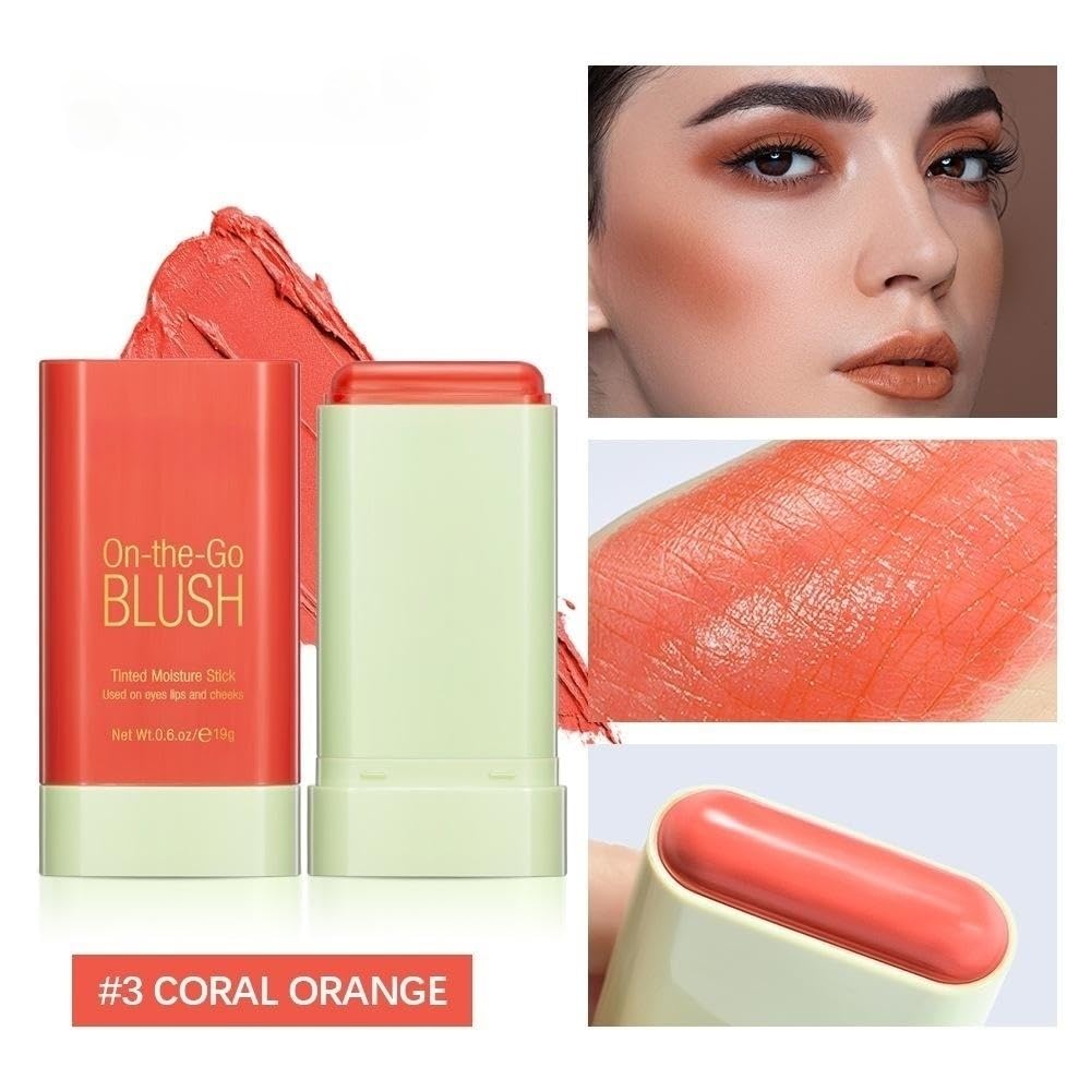 Blush Rare Beauty Liquid Blush Cream Blush Stick For Cheeks Natural Blendable Powder Blusher Stick On The Go Blush Brushes For Makeup Cheeks,Natural Waterproof, Long Lasting (orange)