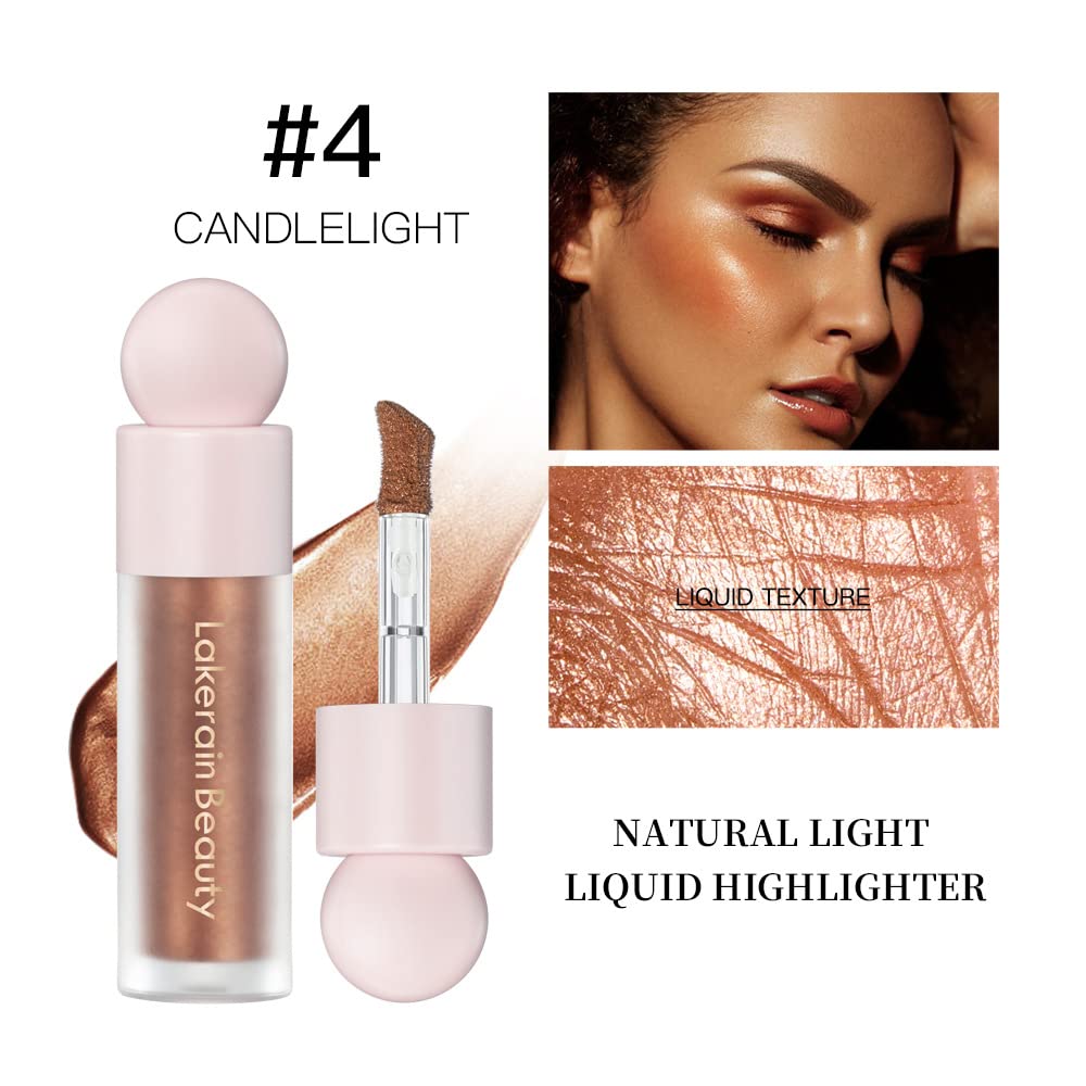 UNYOKE Liquid Highlighter, Highlighter makeup Stick,Makeup Highlighter Face Illuminator, Beauty Glow Highlight Body Shimmer, Waterproof Smooth Cream Highlighter, Longlasting Liquid Highlighter, Body Highlighter.-04#