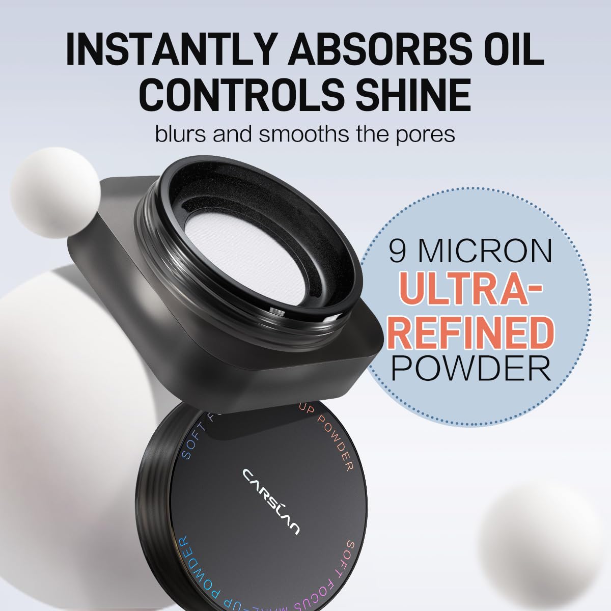 Soft Focus Loose Setting Powder, Waterproof, Matte, Oil Control, Shine Free, Talc-Free Face Powder Makeup, 24H Longwear Finishing Powder, 01 Translucent (Sample)