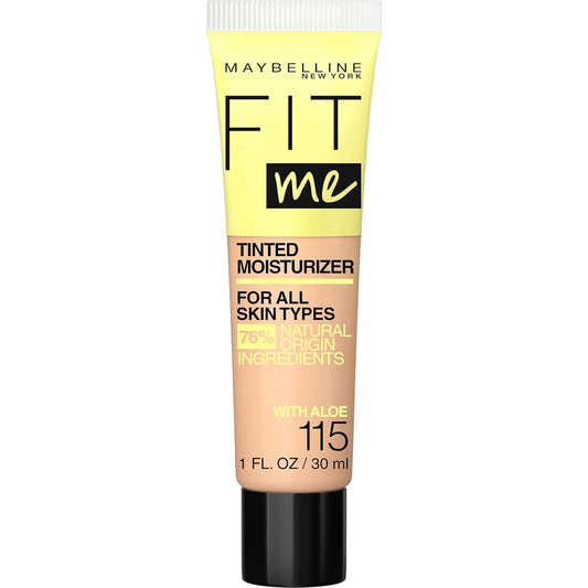 Maybelline Fit Me Tinted Moisturizer, Natural Coverage, Face Makeup, 115, 1 Count