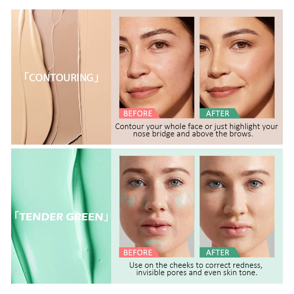 Concealer Cream Makeup Palette Color Corrector,Under Eye Brightener Concealer Dark Circle Concealer Palette,Waterproof Foundation Cream Based Makeup Palette Full Face Contour Kit for Beginners