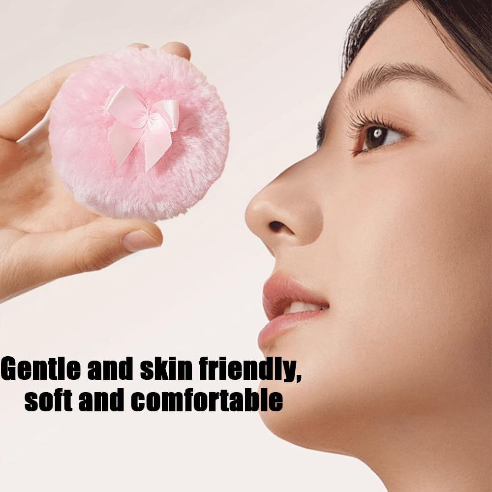 Luxury 4 Inch Glass Loose Powder Container with 2 Soft 3.5" Puffs|Non-Sealed Refillable Organizer Storage for Body Powder Makeup & Jewelry & Setting Applicator(Butterfly-Clear)