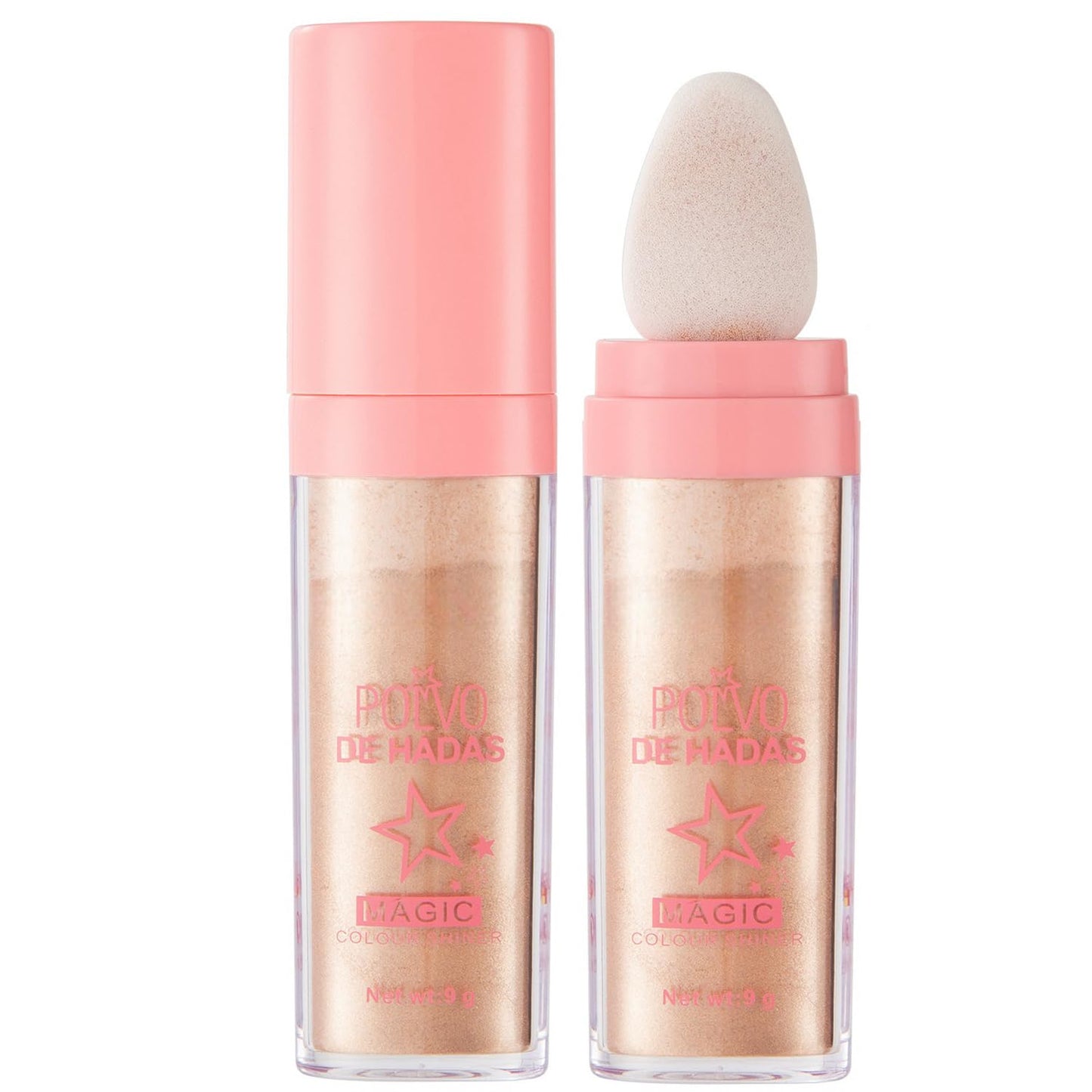 Polvo De Hadas Fairy Dust Highlight Patting Powder - Full Body Contouring and Clavicle Pearlescent Patting Powder for Face and Eye, Halloween Sparkling Body Glitter Powder (#03 Golden brown)