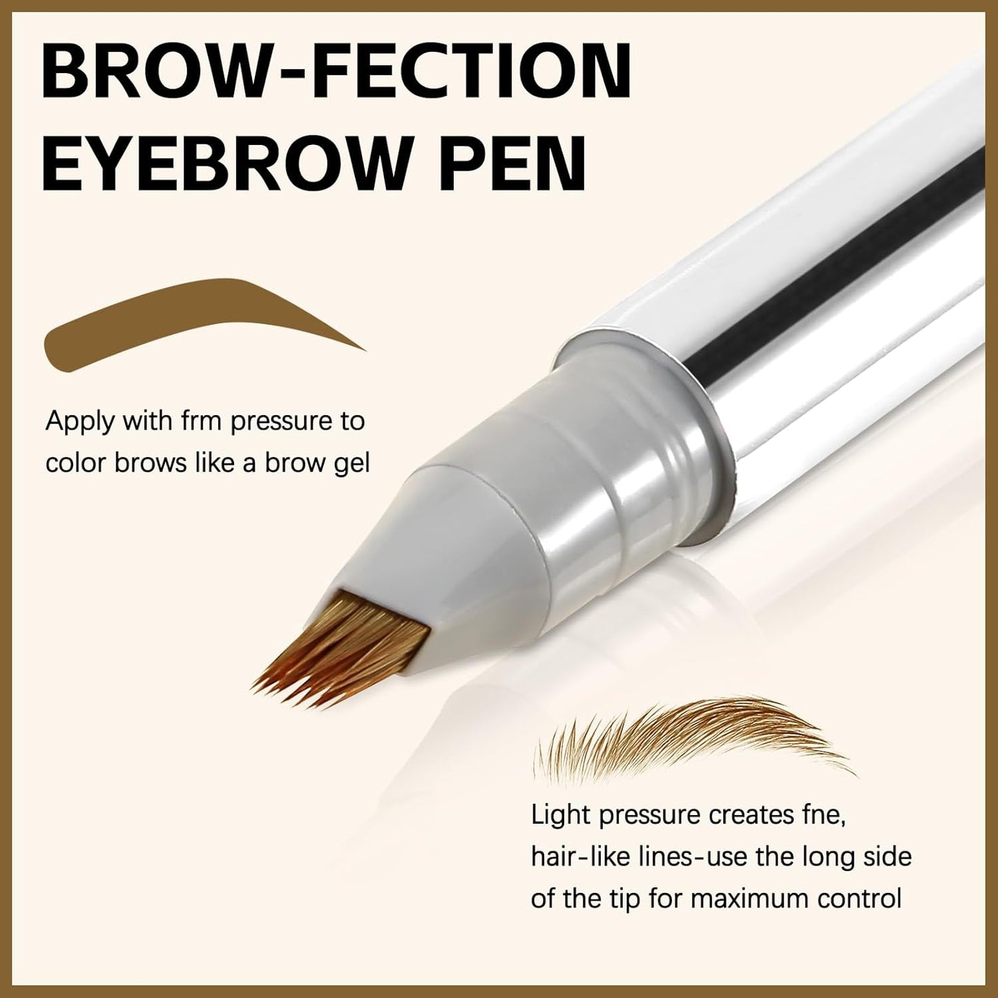 Boobeen 2pcs Brow Fection Eyebrow Pen,Liquid Microblading Eyebrow Pencils for Women,Angled Brush Waterproof Brow Pen for Hair-Like Strokes,Last All-Day,Beginner Friendly