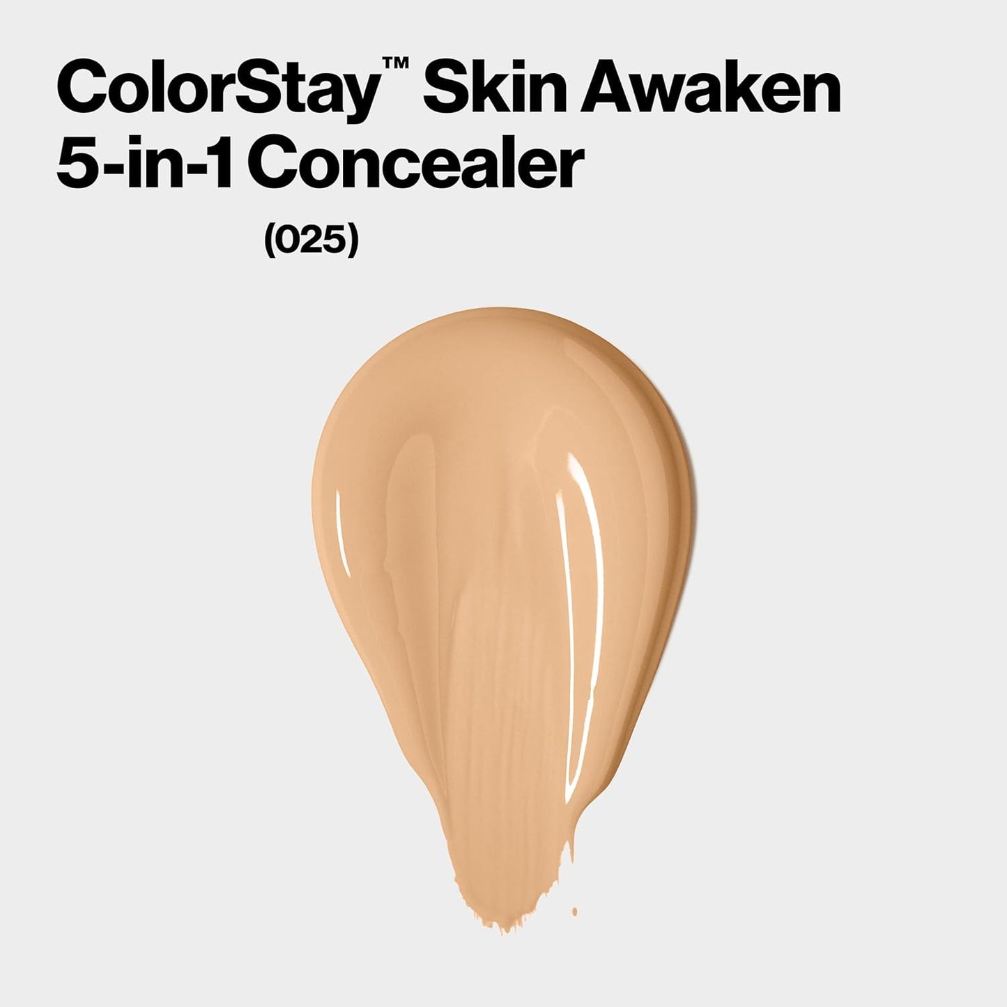 Revlon ColorStay Skin Awaken 5-in-1 Concealer, Lightweight, Creamy Longlasting Face Makeup with Caffeine & Vitamin C, For Imperfections, Dark Circles & Redness, 025 Light Beige, 0.27 fl oz