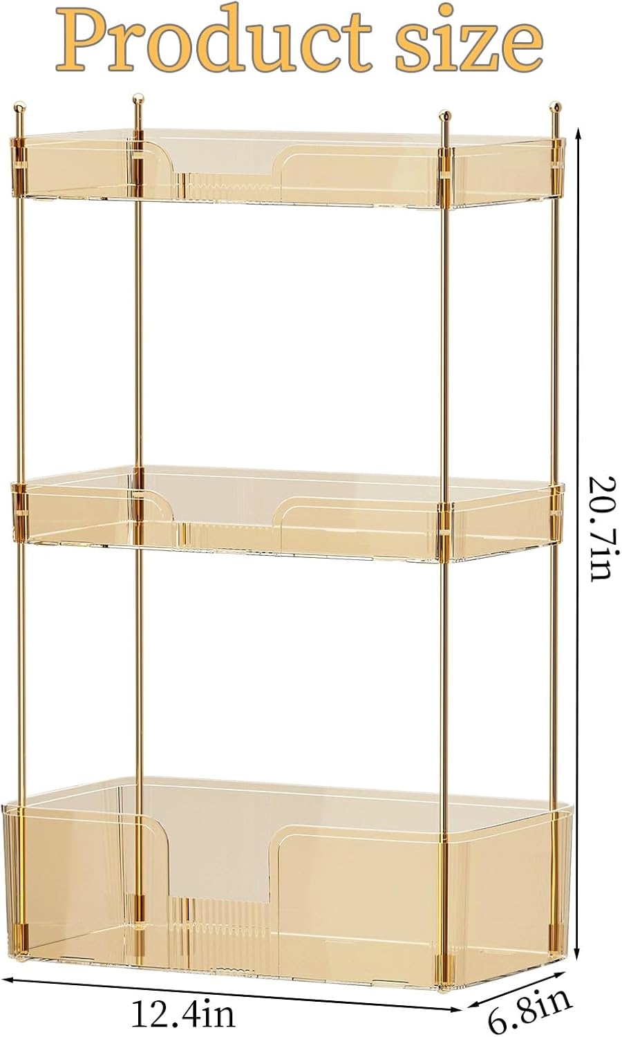 3 Tier Bathroom Countertop Organizer, Makeup Skin Care Organizer, Perfume Tray Vanity Countertop Organizer for Bathroom Countertops