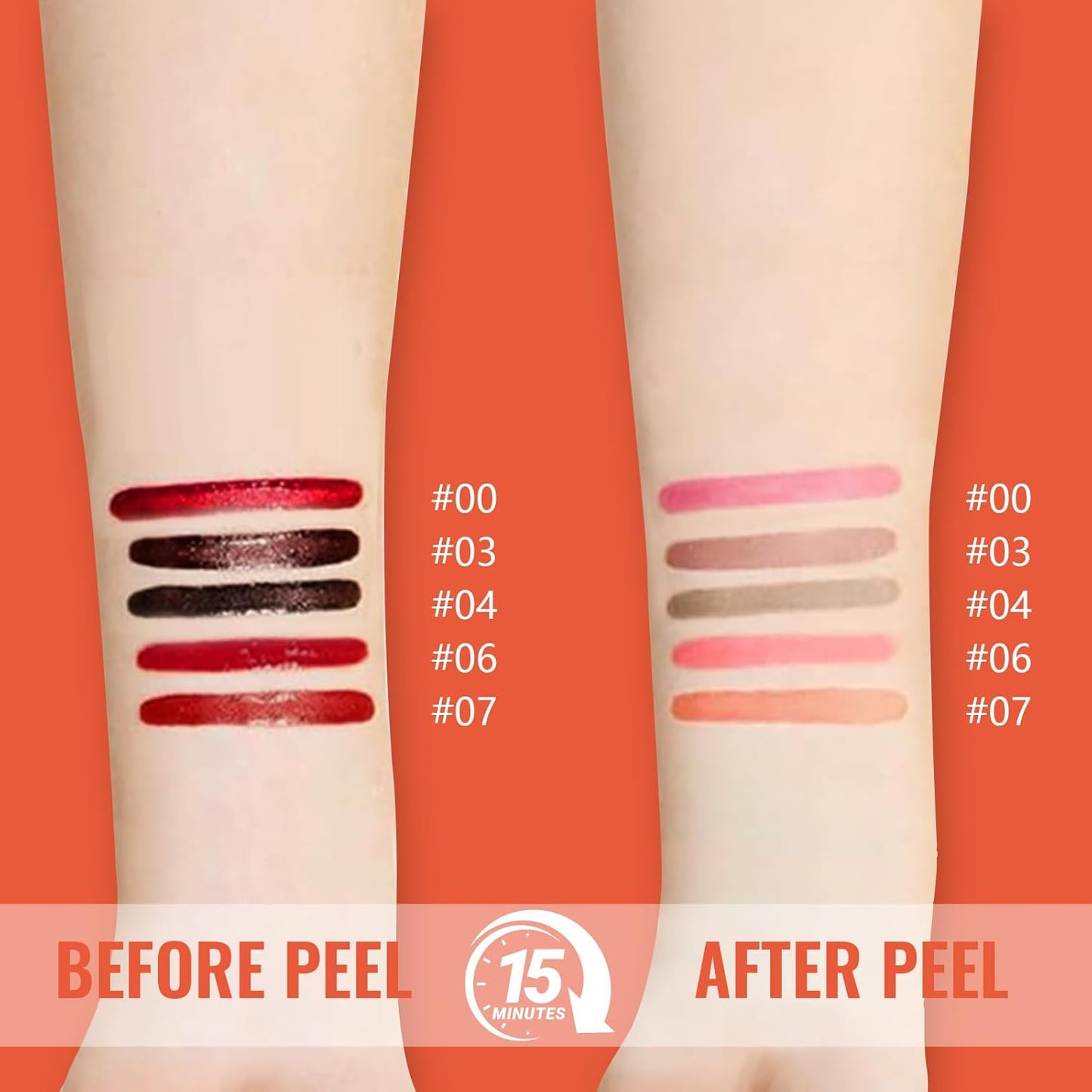 2pcs Lip Stain Peel Off - Lip Liner Stain Long Lasting Waterproof,2-in-1 Lip Liner with Tweezer Nude Matte,Non-Stick Cup,Highly Pigmented,Natural Finish,Stay On All Day,Perfect for Gift (Mauve+Rose)