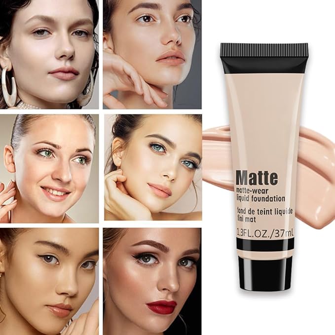 1 Pack Liquid Foundation Cream for Face Makeup,Durable Full Coverage Matte Concealer Make Up,Oil Control & Waterproof Base Primer -1 Fl.Oz-IVORY 6#