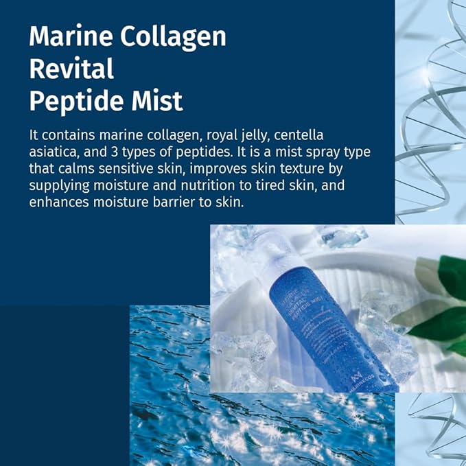 Marine Collagen Revital Peptide Mist 120ml ใ
ฃ Fine Facial Spray for Hydration Soothing Glow ใ
ฃ Daily Moisture Mist with Centella and Peptides
