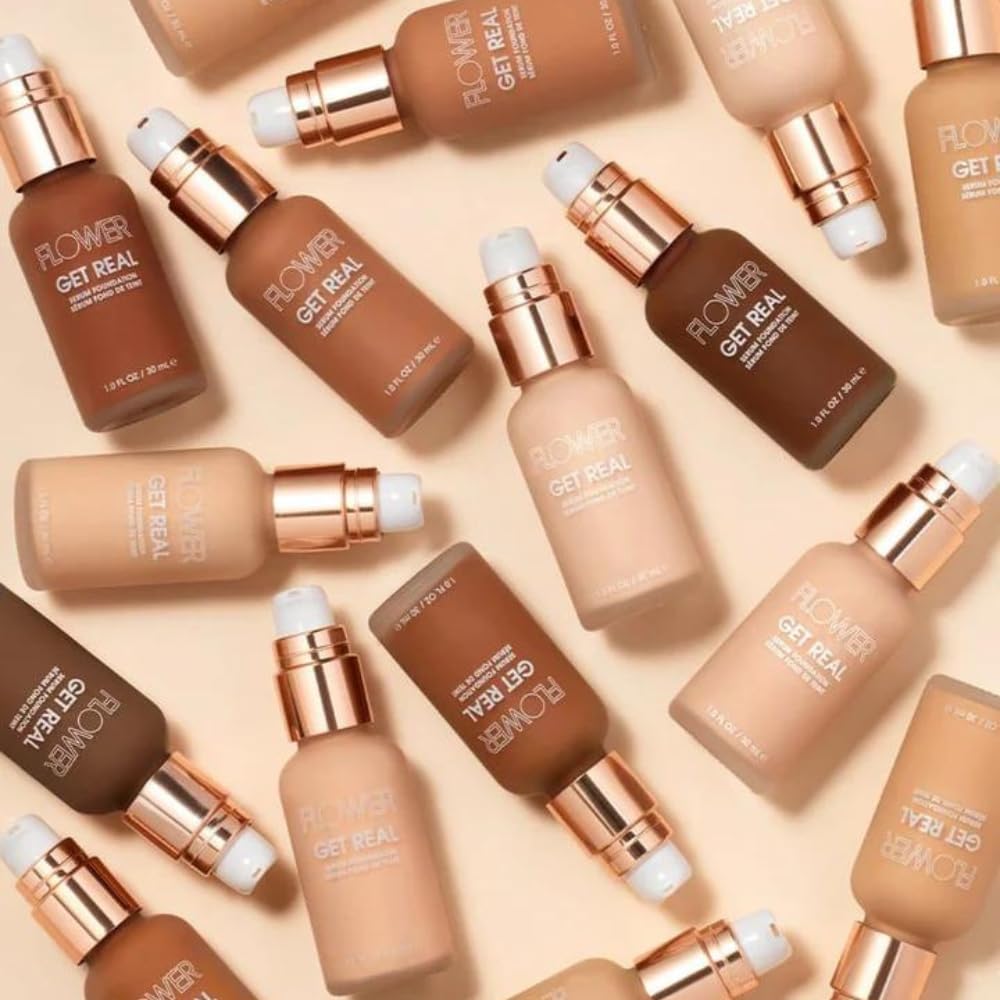 FLOWER Beauty Get Real Serum Foundation, Chocolate, 1.0 oz. (Pack of 1)