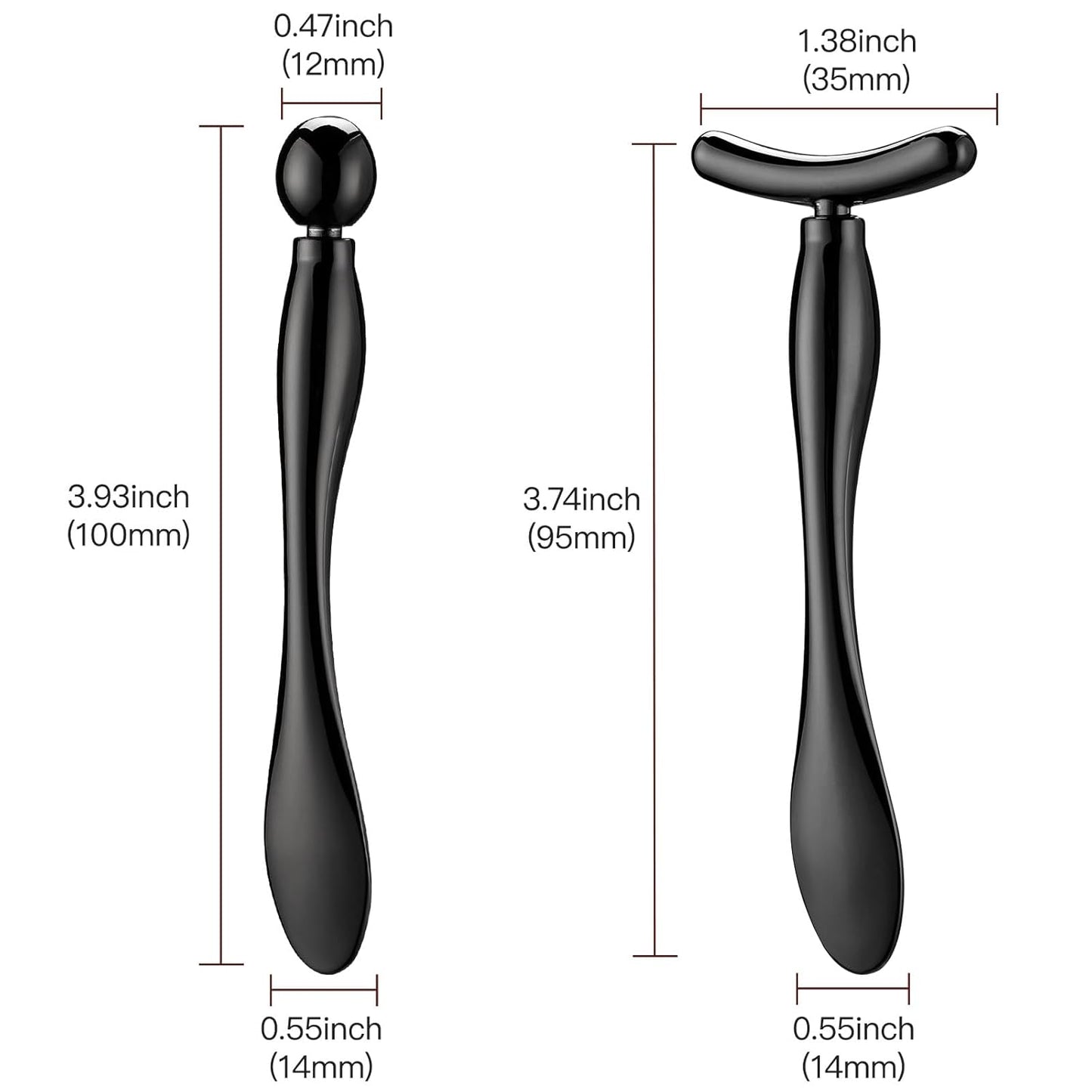 Lisapack 2PCS Metal Eye Cream Applicator Wand Stick, Massager Tool for Facial Massage, Reduce Puffiness (Champagne)