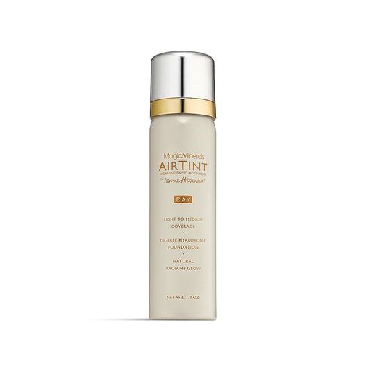 Jerome Alexander MagicMinerals AirTint Tinted Moisturizer AirBrush Spray Light Shade | Tinted Moisturizer Spray with Anti-Aging Ingredients | Warm Bright
