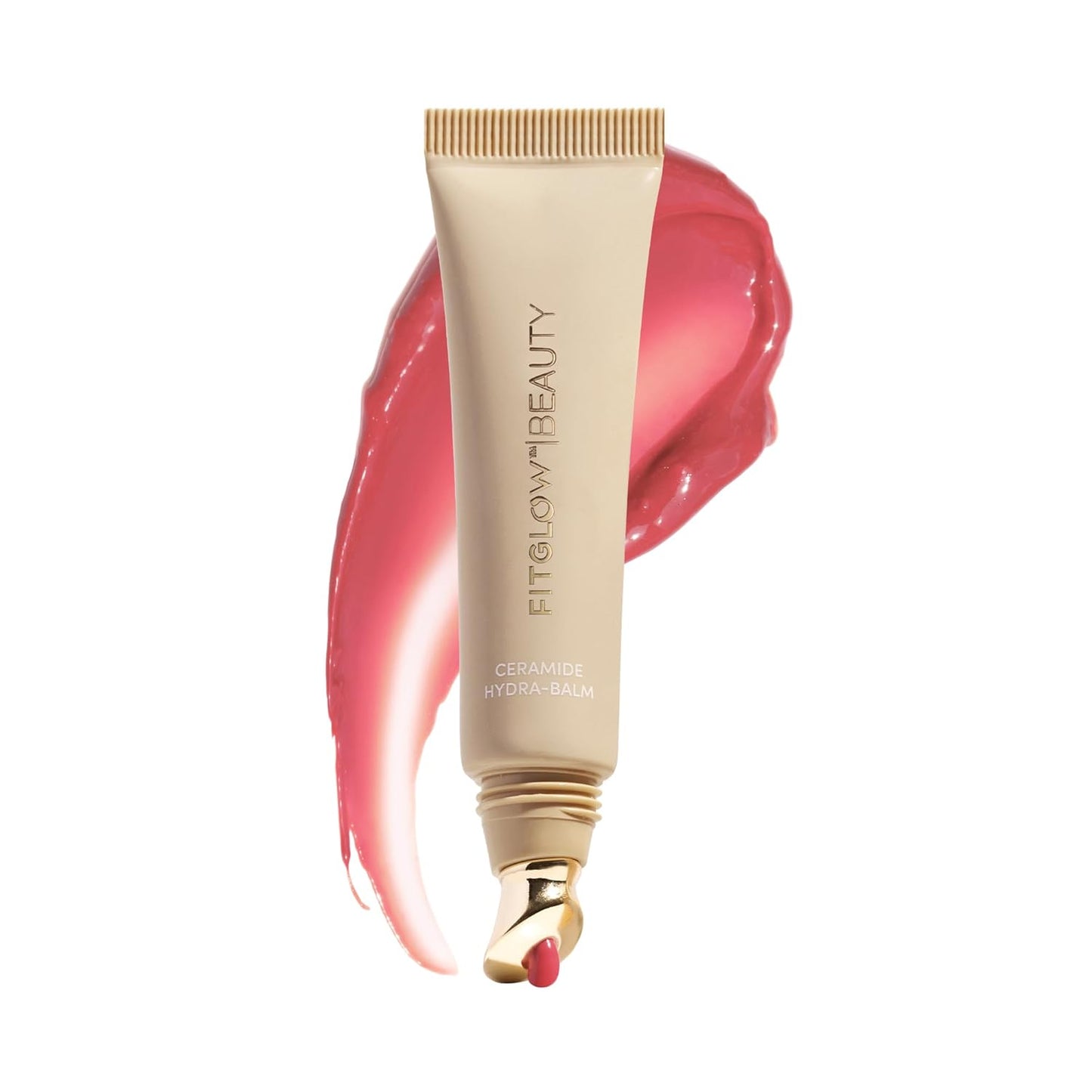 Fitglow Beauty Ceramide Hydra-Balm Lip Gloss | Hydrating Lip Serum with Peptides & Glutathione | Plumping & Anti-Aging Lip Treatment, Dry & Chapped Lip Repair | Vegan & Cruelty-Free | 12g - Watermelon