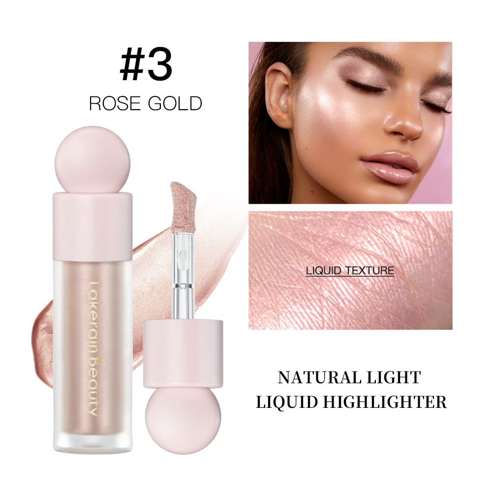 UNYOKE Liquid Highlighter, Highlighter makeup Stick,Makeup Highlighter Face Illuminator, Beauty Glow Highlight Body Shimmer, Waterproof Smooth Cream Highlighter, Longlasting Liquid Highlighter, Body Highlighter.-03#