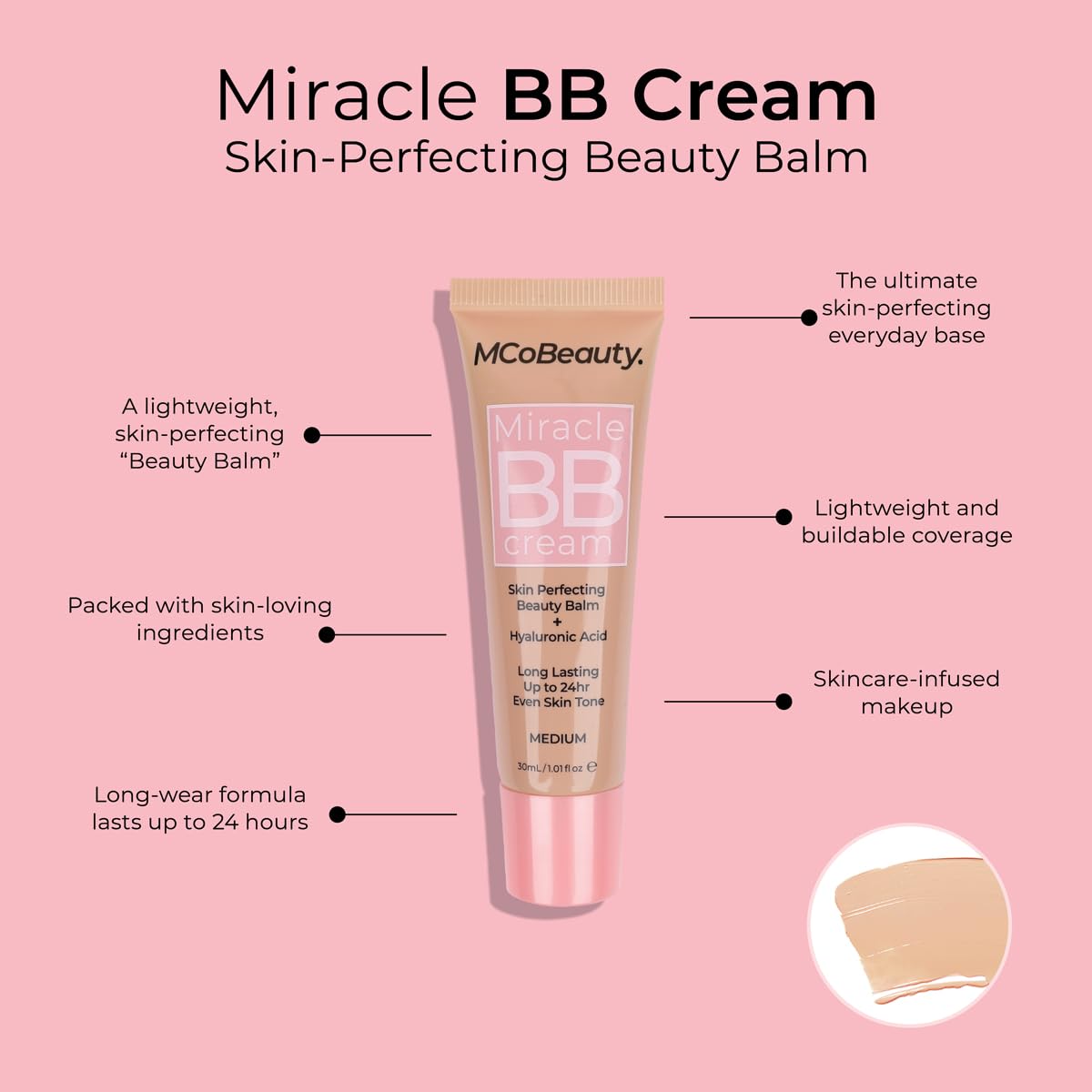 MCoBeauty Miracle BB Cream, Light, Skin-Perfecting Coverage for Effortless Beauty, Vegan, Cruelty Free Cosmetics