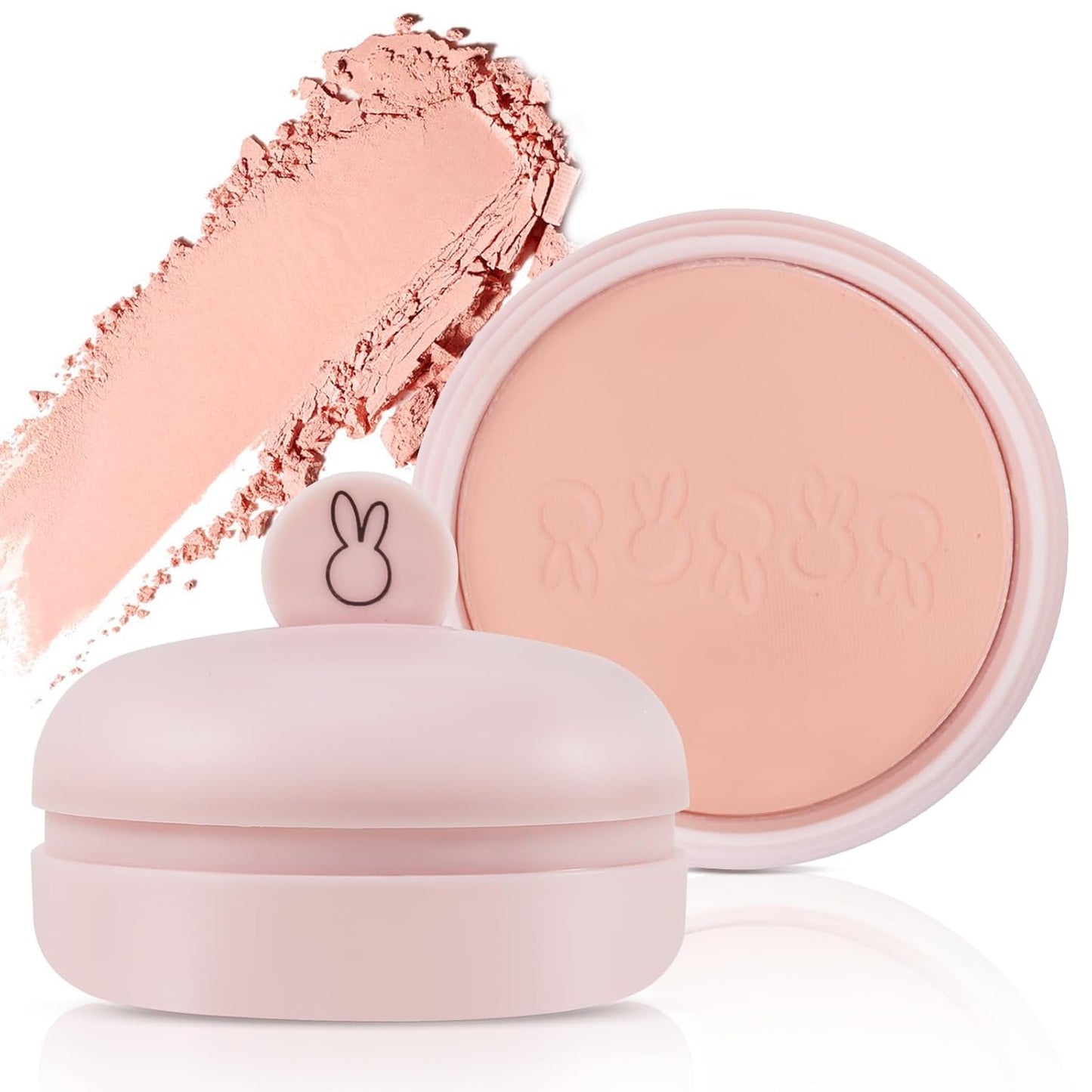 Boobeen Blush Compact for Face, Matte Baked Cream Blush Cheeks Powder Palette Buildable Lightweight Blusher Powder Makeup for a Radiant, Natural Glowing, with Puff