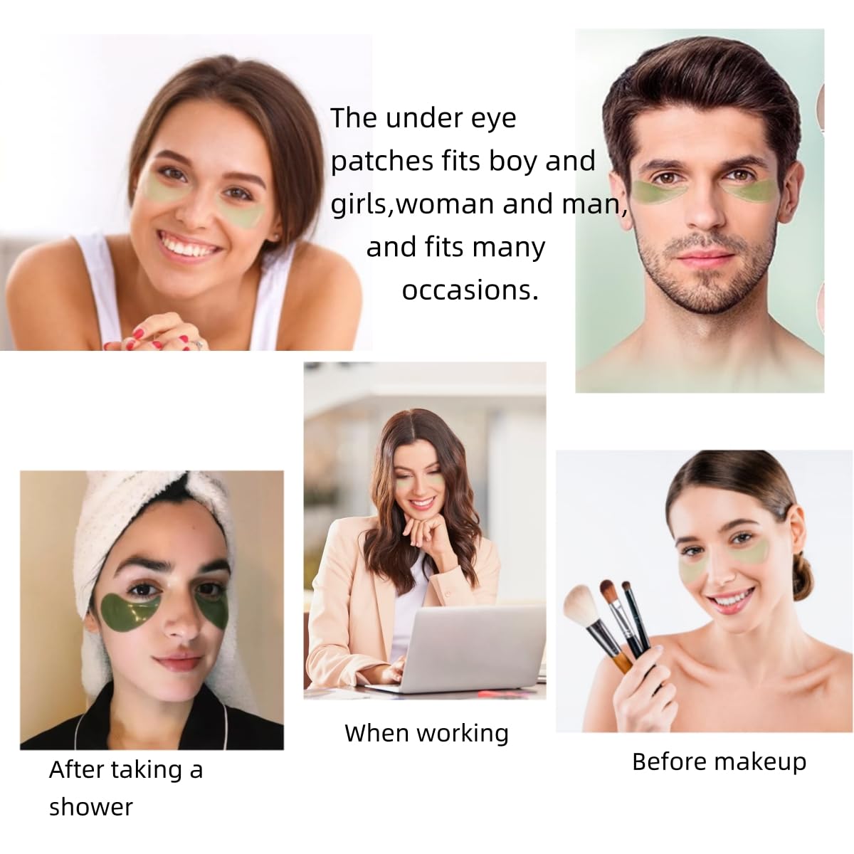 Eye Mask 60 Pcs, Under Eye Patches for Dark Circles and Puffiness, Lighten Fine Lines and Eye Bags,Water Replenishing Eye Treatment Mask (Aloe Vera Eye Mask)