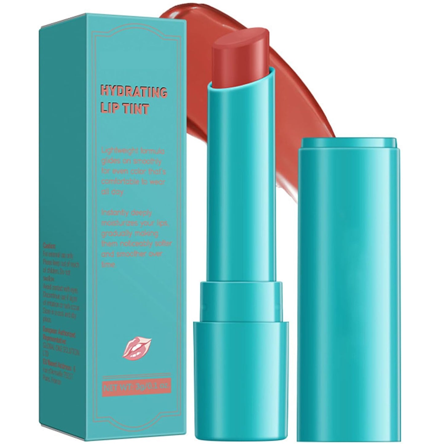 Lip Tint Hydrating, Moisturizing Lip Oil Balm, Long Lasting Waterproof Lip Gloss Non-Stick Cup Lipstick Set, Natural Ingredients Strong Moisturizing Lipstick (Peach Coral)