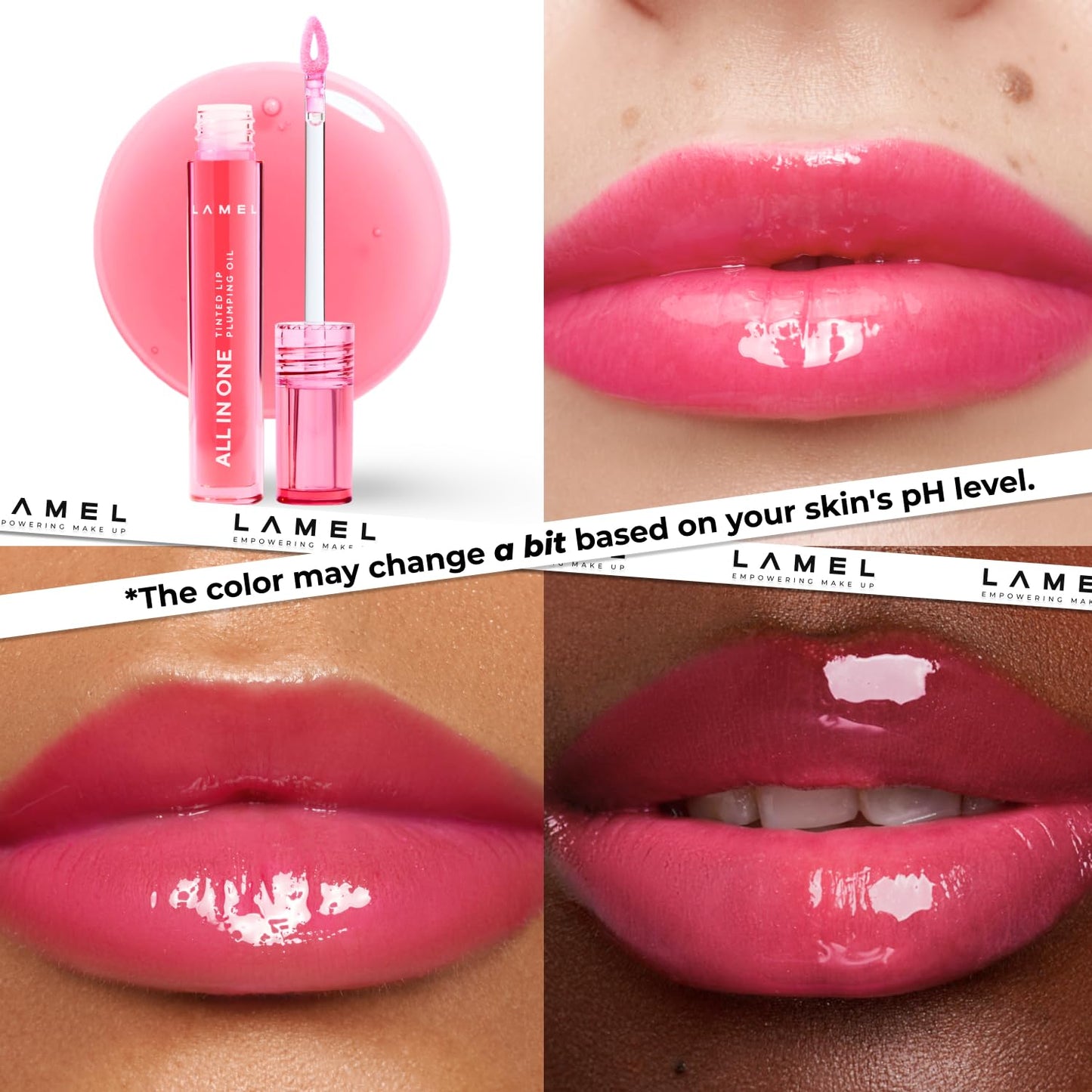 All-in-One Lip Oil - Lightweight, Tinted, Plumping, Hydrating Lip Gloss - Lip Balm for Day & Night Use, Long-Lasting Lip Stain, Lip Glow Oil, No-Sticky Gloss, Lip Plumper Tint - Peachy โ401
