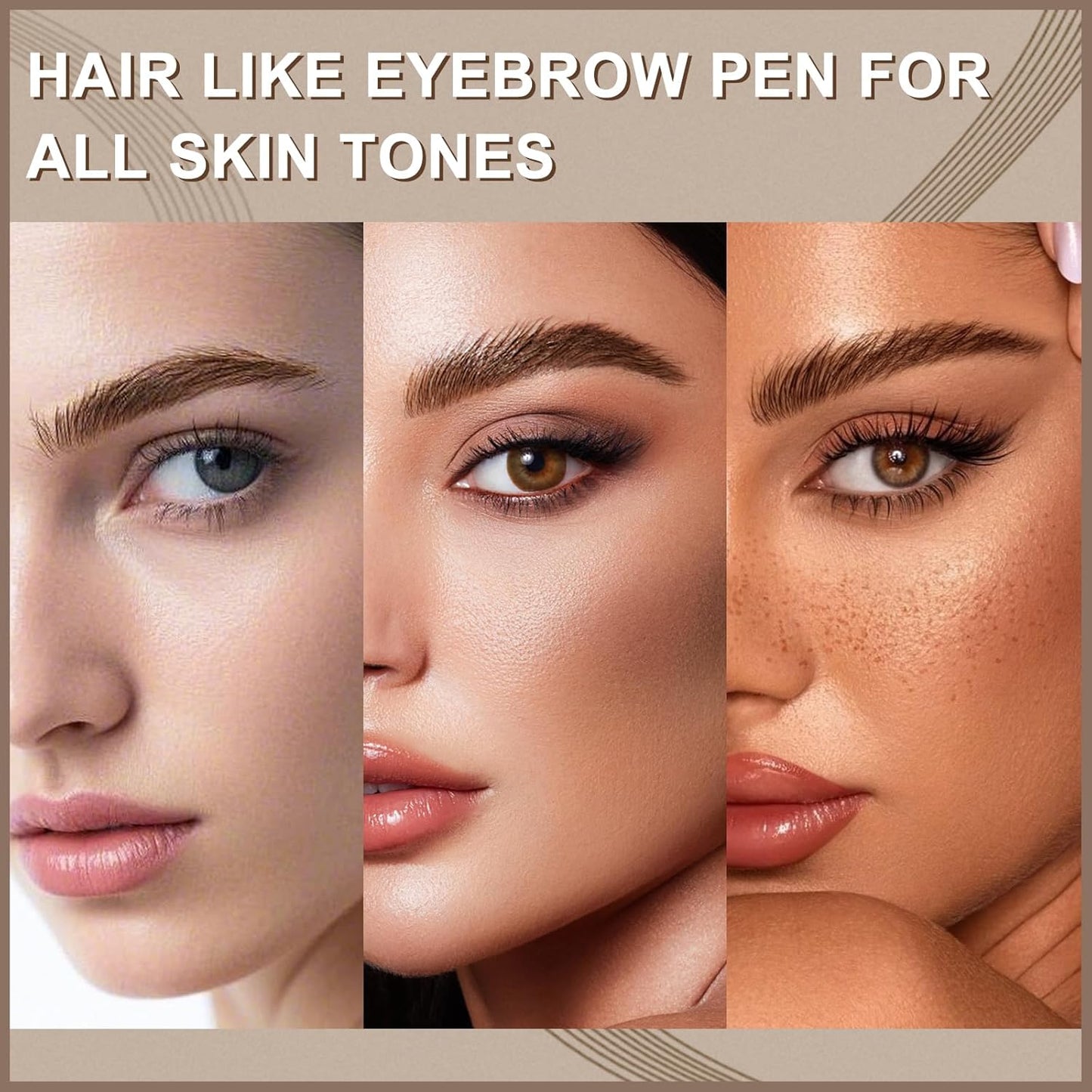 Boobeen 2pcs Waterproof Eyebrow Pen,Dual-Ended Eyeliner Microblading Eyebrow Pencil for Women,Long Lasting Hair-Like Brow Pen with Brow Brush,Dark Brown