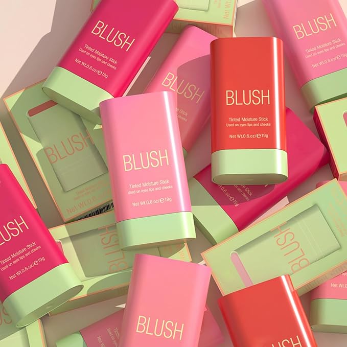 Blush Stick, Cream Blush Stick for Cheeks & Lips, Blendable Long-Lasting Multi-Use Contour Stick & Highlighter Makeup (#1 SHY PINK)