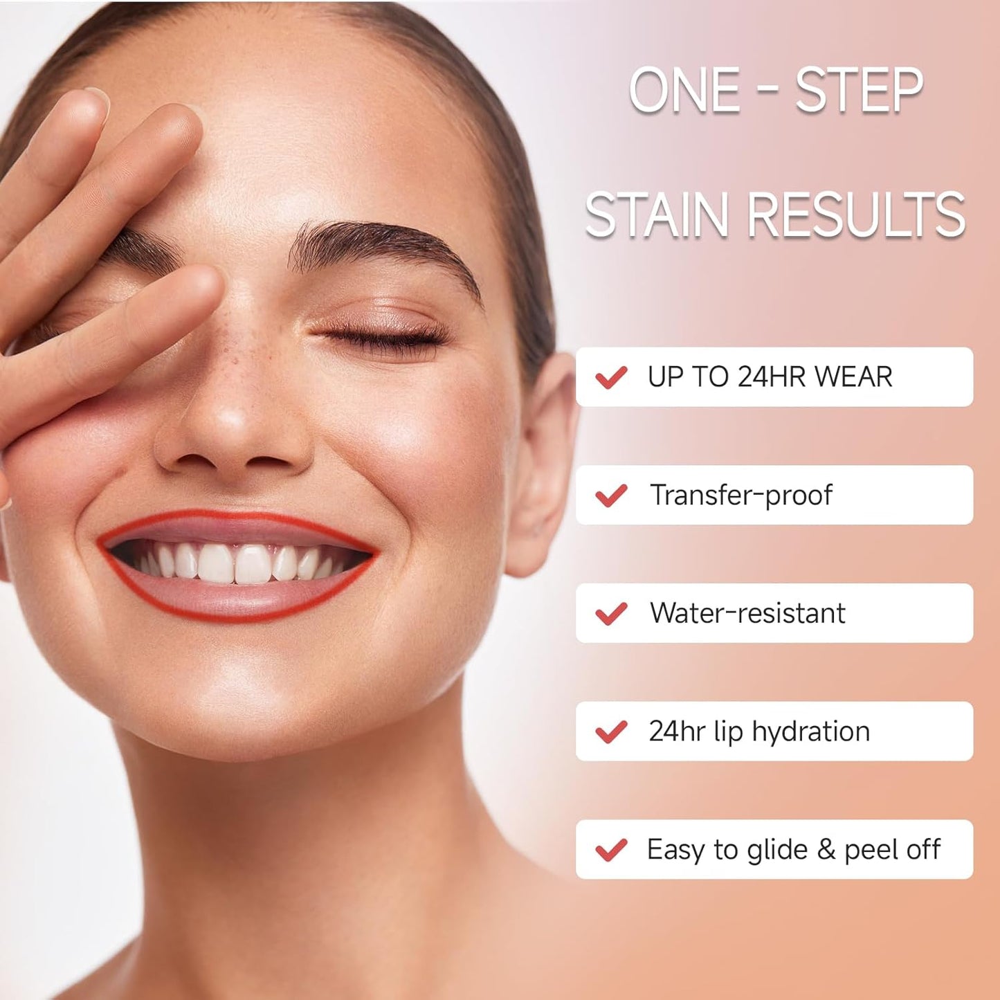 KISSIO Lip Liner Stain,Peel Off Lip Liner,Transfer Proof,Long Lasting and Waterproof,Lips Tint Tattoo,Natural Makeup Stain,Matte Finish,InLove