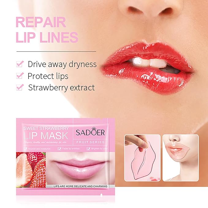 30 PCS Moisturizing Lip Mask .Crystal Lip Care Gel Pads Mask for Moisturizing & Reducing wrinkle, Let Your Lip Smoothing,Exquisite.Remove Dead Skin Moisture Essence