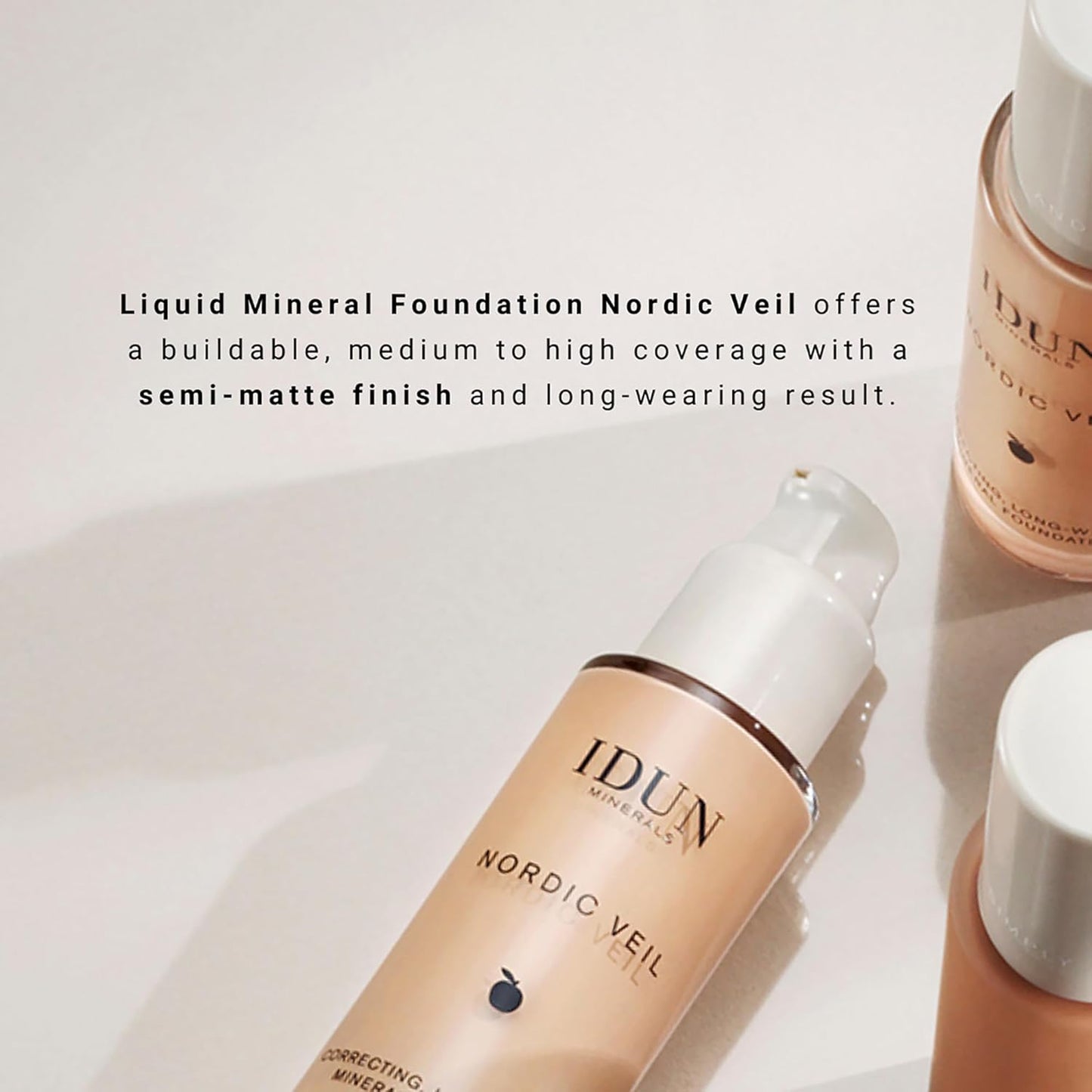 Liquid Nordic Veil Foundation - Full and Poreless Coverage, Long Lasting, Soft Matte Finish - Purified and Safe for Sensitive Skin - 306 Freja - Light Medium Warm - 0.88 oz
