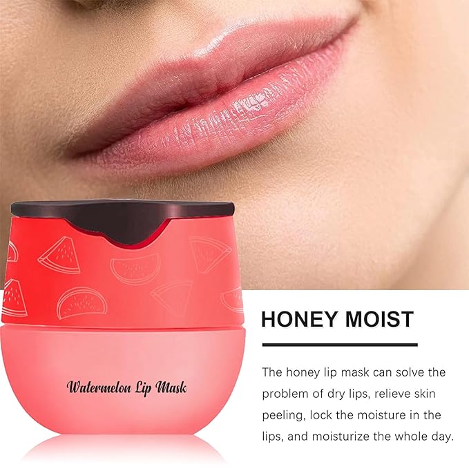 6PCS Bee Lip Balm Honey Pot๏ผHoney&Strawberry&Watermelon&Cherry&Apple&Coconut Lip Mask Overnight Propolis Moisturizing Lip Balm Hydrating Prevention Dry and Crack Lip Scrubs Exfoliator Lip Wrinkle Care