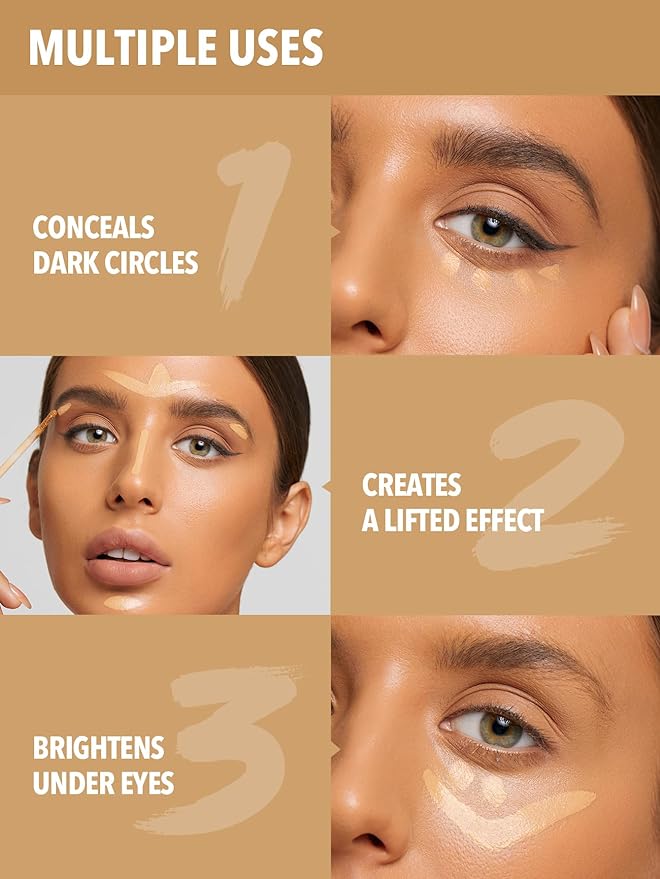 SHEGLAM 12HR Full Coverage Concealer Matte Finish Concealer Stick for Under Eye and Dark Circles - Chestnut