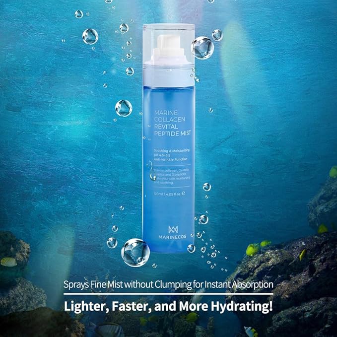 Marine Collagen Revital Peptide Mist 120ml ใ
ฃ Fine Facial Spray for Hydration Soothing Glow ใ
ฃ Daily Moisture Mist with Centella and Peptides