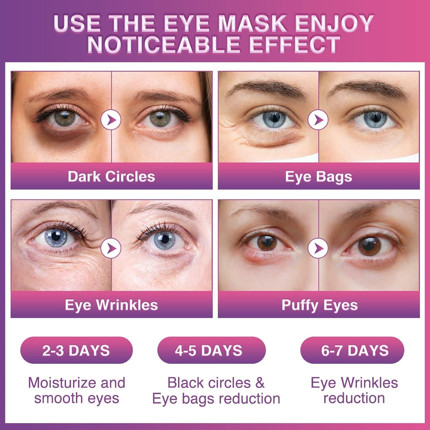 Eye Gels Pads 32 Pairs,Under Eye Patches Helps Reduce Puffy Eyes,Wrinkles and Dark Circles,Eye Mask with Collagen Protein,Pearl Extract and Hyaluronic Acid,Beauty & Personal Care