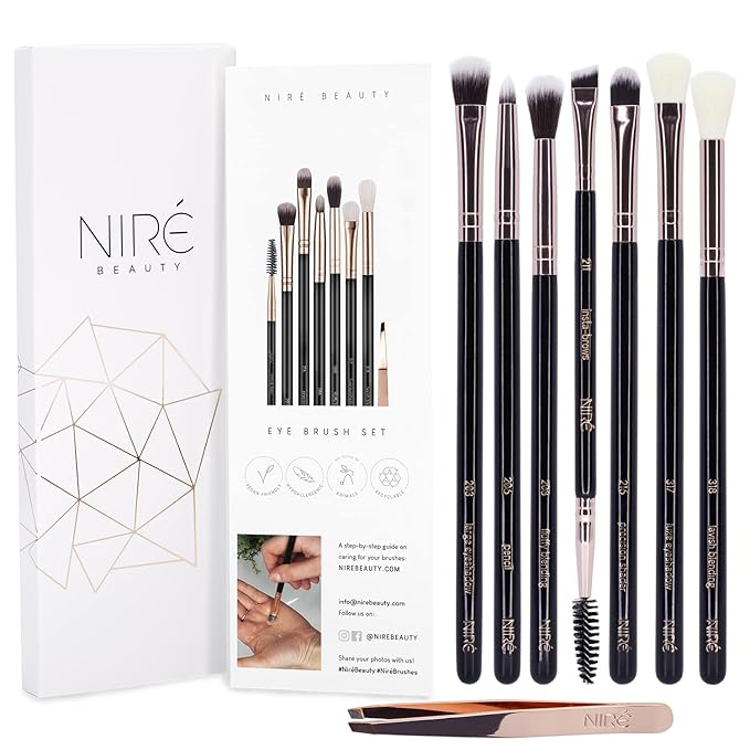 Nirรฉ Beauty Most Loved Artistry and Eye Brush Set - Your Best Selection of Makeup Brushes Great for Professionals and Beginners