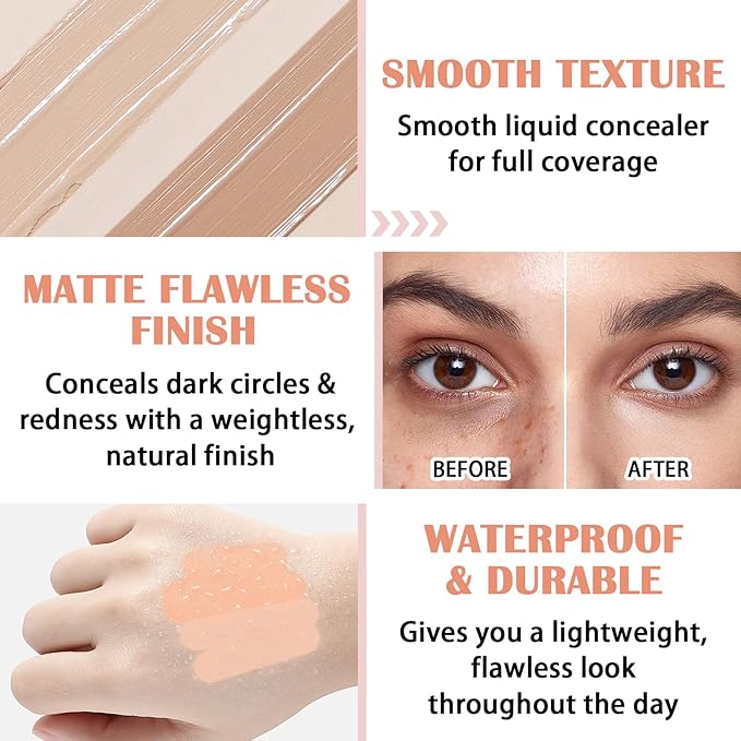 15 Colors Correcting Concealer Contour Palette,Cream Contour Makeup Palette with Brush,Contouring Liquid Foundation Concealer Palette Highlighting Makeup Kit for Conceals Dark Circles,Blemish