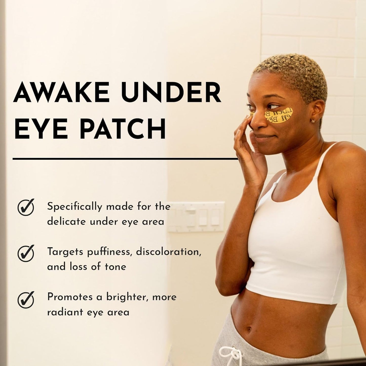 BOLDEN Awake Under Eye Patch |Eye Mask For Dark Circles, Puffiness & Discoloration | Brightening Eye Pads With Niacinamide, Alpha Arbutin, Tranexamic Acid & Vitamin C |10 Pairs