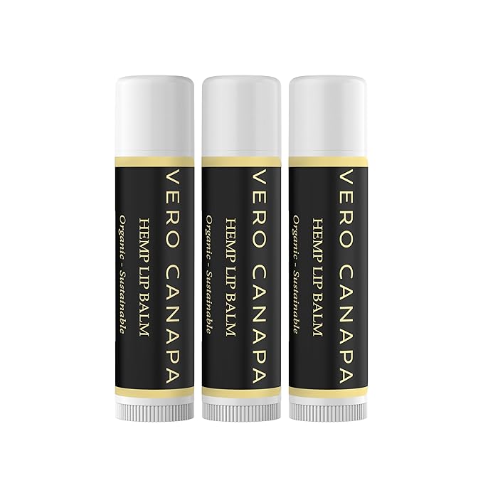 Vanilla Organic Hemp Lip Balm with SPF - 3 Pack | Lip Moisturizer |Sunscreen Lip Balm | SPF Lip Balm | Lip Care | Lip Balm Hydrating | Lip Balm Bulk | Lip Balm SPF | Lip Care Products